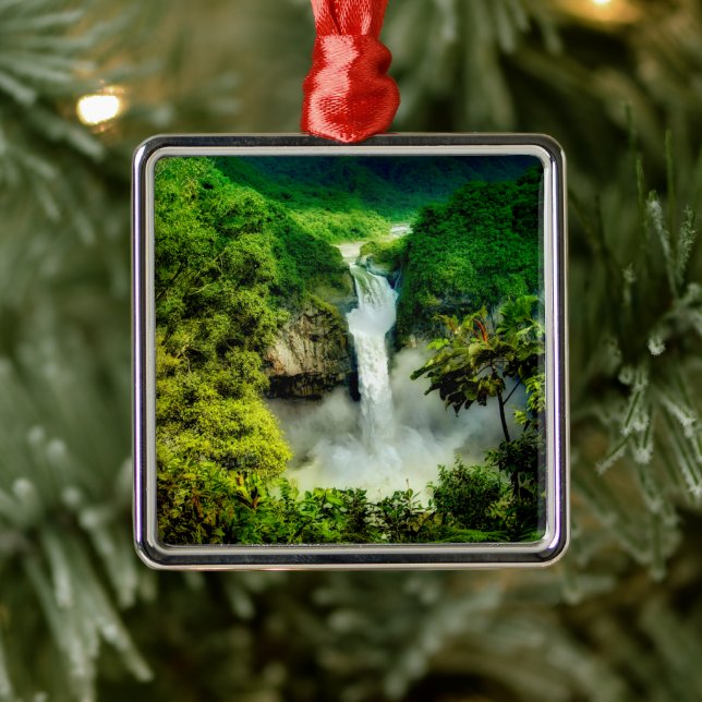 Waterfalls | San Rafael Falls, Ecuador Metal Tree Decoration (Tree)