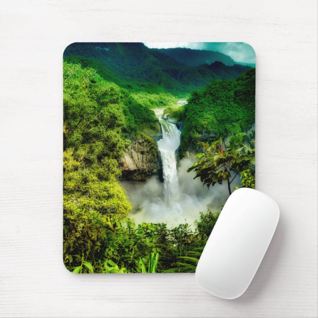 Waterfalls | San Rafael Falls, Ecuador Mouse Mat (With Mouse)