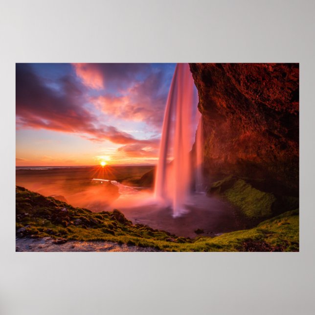 Waterfalls | Seljalandsfoss Waterfall Poster (Front)