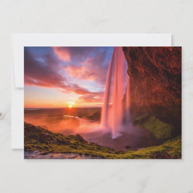 Waterfalls | Seljalandsfoss Waterfall Thank You Card (Front)