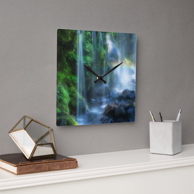 Waterfalls | Shinmata Ravine, Japan Square Wall Clock (Office)