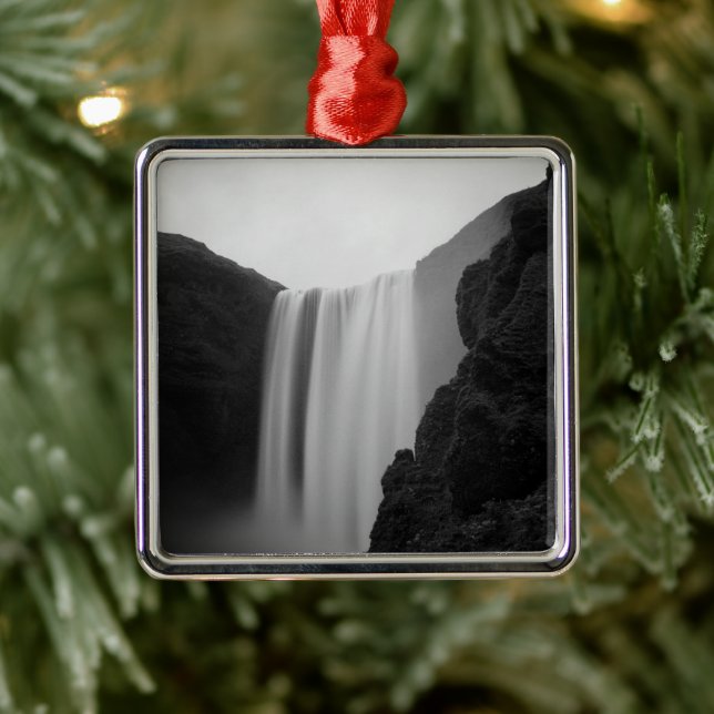 Waterfalls | Skogafoss Waterfall, Iceland Metal Tree Decoration (Tree)