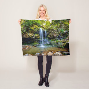 Waterfalls Smokey Mountain National Park Fleece Blanket