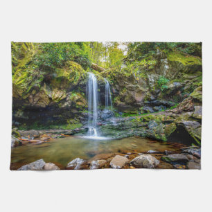 Waterfalls Smokey Mountain National Park Tea Towel