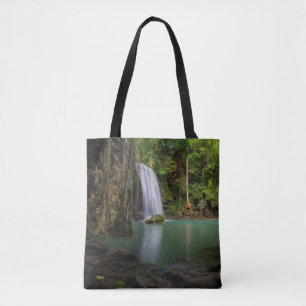 Waterfalls Spring Rainforest Waterfall Thailand Tote Bag