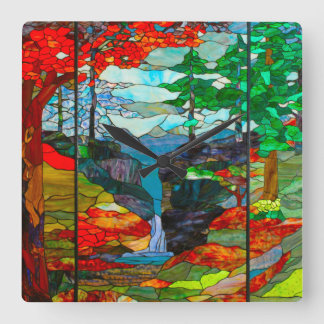 Waterfalls Square Wall Clock