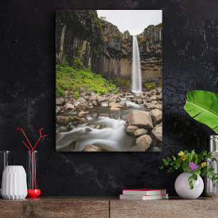 Waterfalls   Svartifoss Waterfall, South Iceland Canvas Print