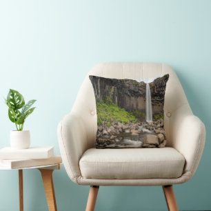 Waterfalls   Svartifoss Waterfall, South Iceland Cushion