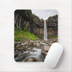 Waterfalls Svartifoss Waterfall, South Iceland Mouse Mat