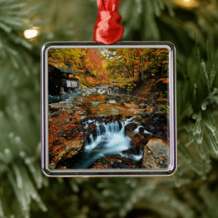 Waterfalls   Takaragawa Onsen Osenkaku, Japan Metal Tree Decoration