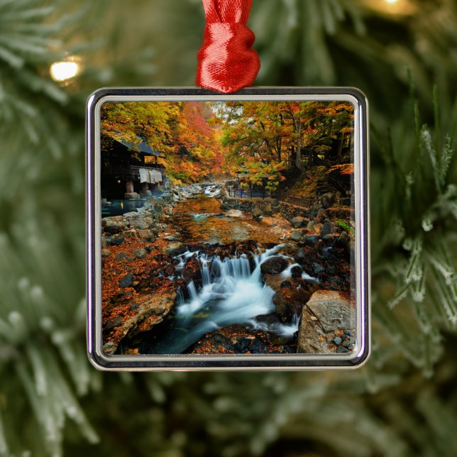 Waterfalls | Takaragawa Onsen Osenkaku, Japan Metal Tree Decoration (Tree)