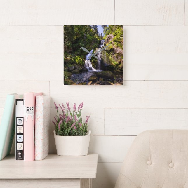 Waterfalls | Triberger Wasserfälle, Germany Square Wall Clock (Reading Room)