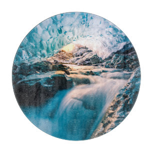 Waterfalls   Vatnajokull Glacier, Eastern Iceland Cutting Board