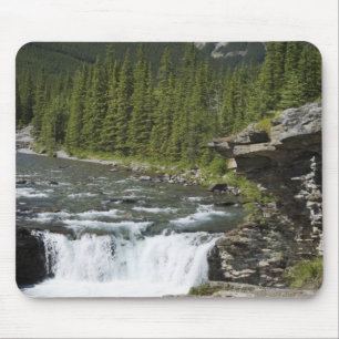 Waterfalls With Rock Ledge And A Mountain Mouse Mat