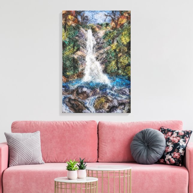 Waterfalls Wool Needle Felting Art Print (Insitu(LivingRoom))