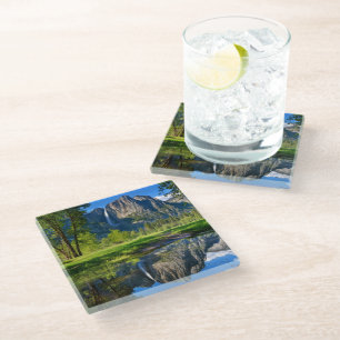 Waterfalls Yosemite Falls, California Glass Coaster
