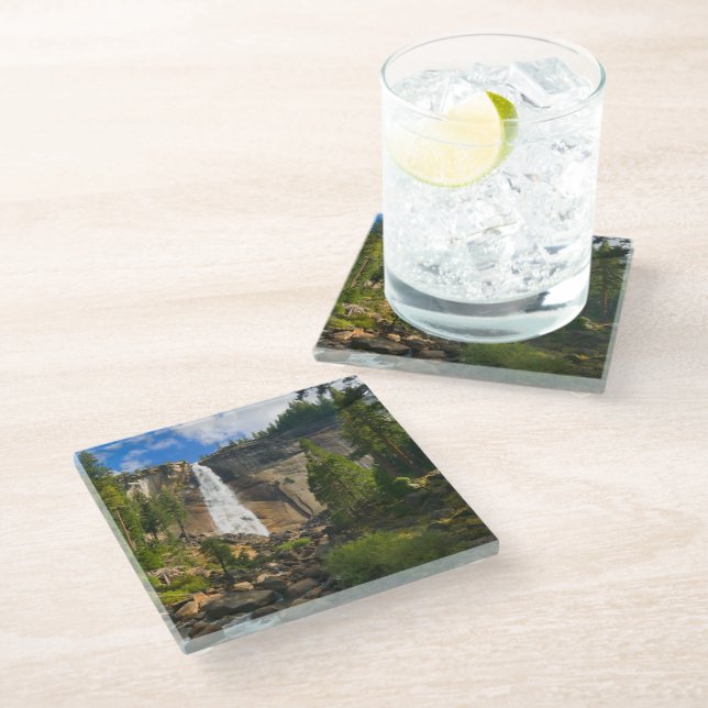 Waterfalls | Yosemite National Park Glass Coaster (Angled)
