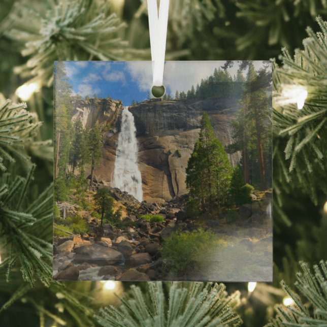 Waterfalls | Yosemite National Park Glass Tree Decoration (Insitu)
