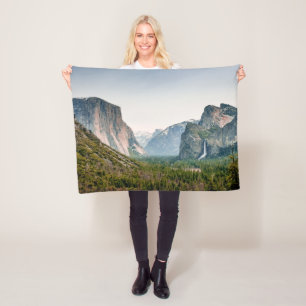 Waterfalls Yosemite Valley National Park Fleece Blanket