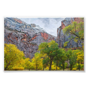 Waterfalls, Zion National Park, Utah Photo Print