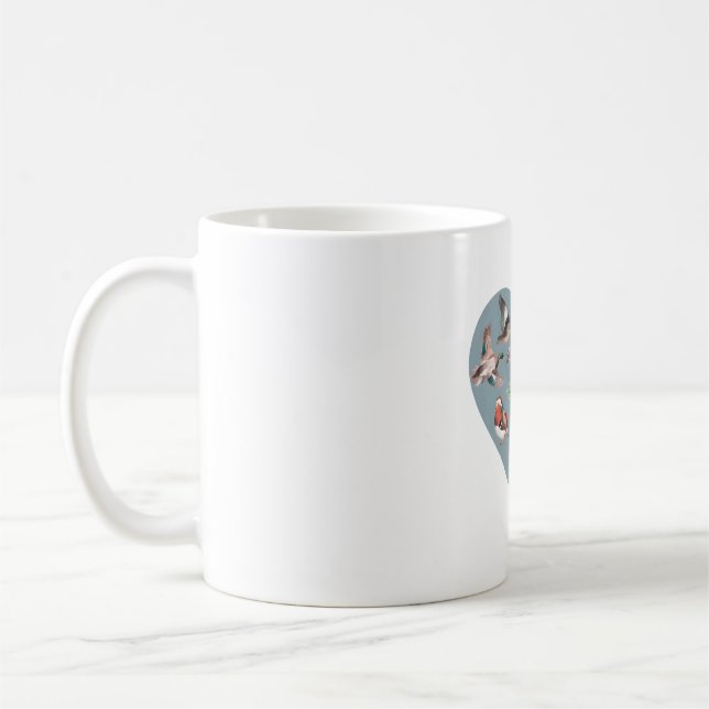 waterfowl blue heart duck lover coffee mug (Left)
