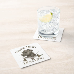 Waterfowl , Game Bird Hunting T-Shirt Trucker Ha Square Paper Coaster