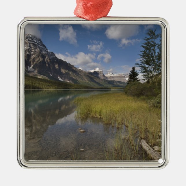 Waterfowl lake along the Icefields parkway, Metal Tree Decoration (Front)
