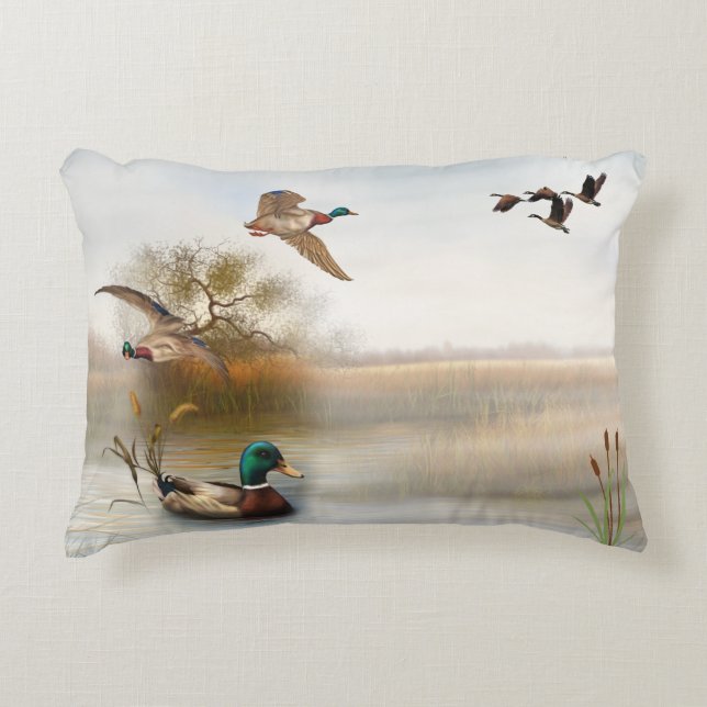 Waterfowl Throw Pillow (Front)