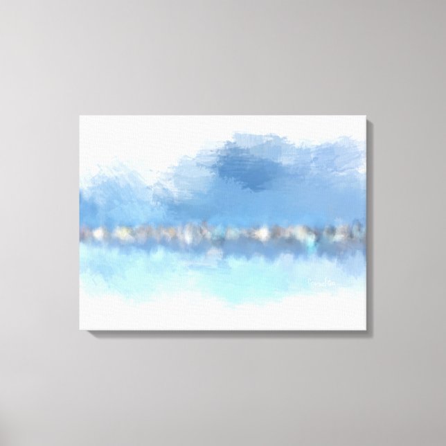 "Waterfront" 24" x 18" abstract modern art Canvas Print (Front)