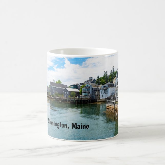 Waterfront area in Stonington, Maine Coffee Mug (Center)