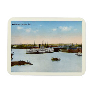 Waterfront, Bangor, Maine Vintage Style Magnet