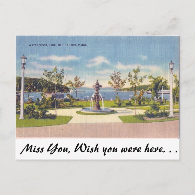 Waterfront, Bar Harbour, Maine Postcard (Front)