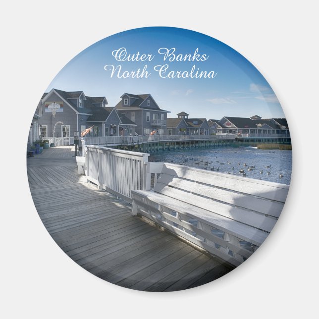 Waterfront Boardwalk Magnet - Outer Banks, NC (Front)