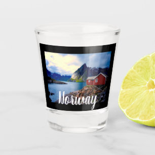 Waterfront Cottage Scenic Norway Shot Glass