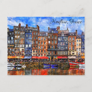 Waterfront of Honfleur harbour in Normandy, France Postcard