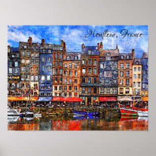 Waterfront of Honfleur harbour in Normandy, France Poster