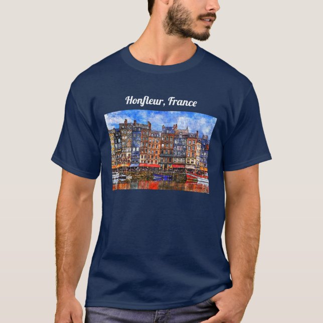 Waterfront of Honfleur harbour in Normandy, France T-Shirt (Front)