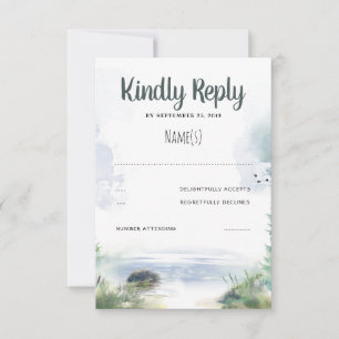 Waterfront Summer Wedding RSVP Card