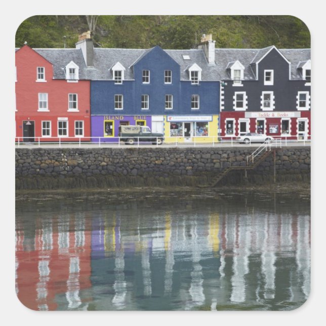 Waterfront, Tobermory, Isle of Mull, Scotland, Square Sticker (Front)