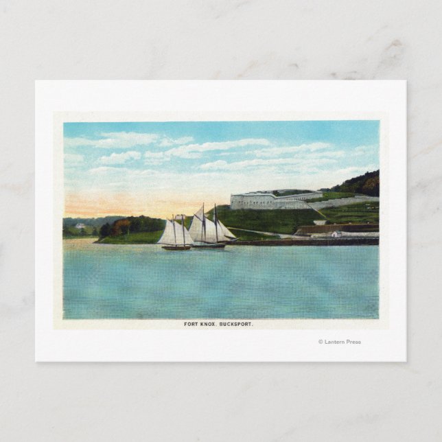 Waterfront View of Fort Knox Postcard (Front)