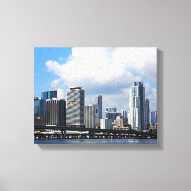 Waterfront view of Miami Canvas Print (Front)