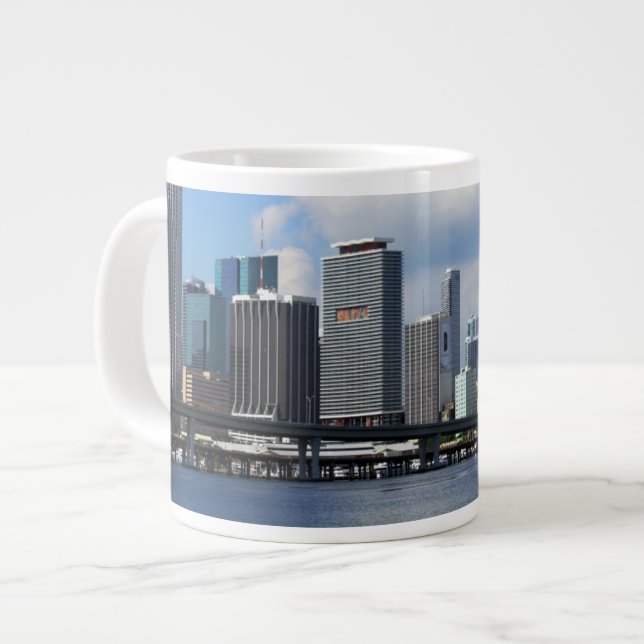 Waterfront view of Miami Large Coffee Mug (Front Left)