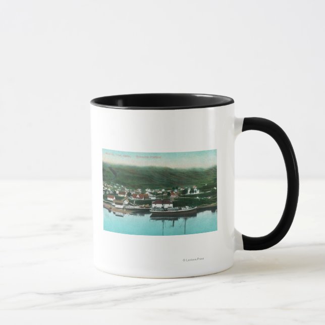 Waterfront View of the City and Steamer Mug (Right)