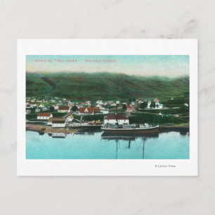 Waterfront View of the City and Steamer Postcard