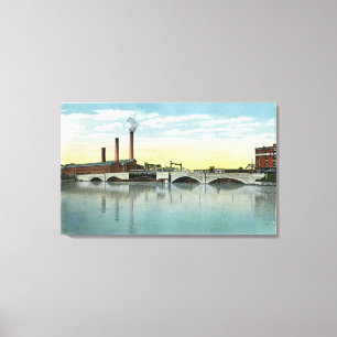 Waterfront View of the Congress Street Bridge Canvas Print