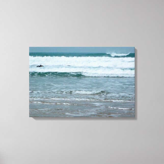 Watergate Bay Beach Newquay Cornwall England Canvas Print (Front)