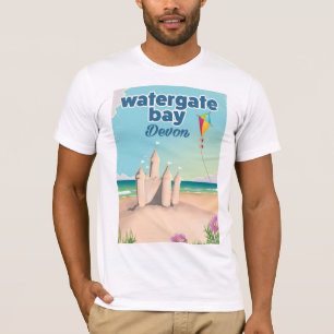watergate bay devon sandcastle holiday poster T-Shirt