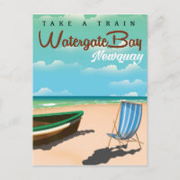 Watergate Bay, Newquay vintage style travel poster