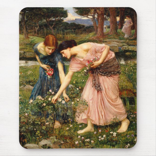 Waterhouse Gather Ye Rosebuds Mouse Pad (Front)
