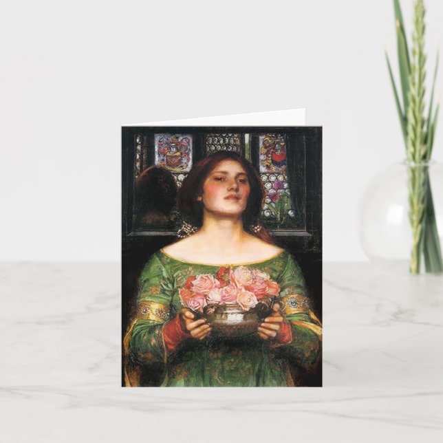 Waterhouse Gather Ye Rosebuds Note Card (Front)